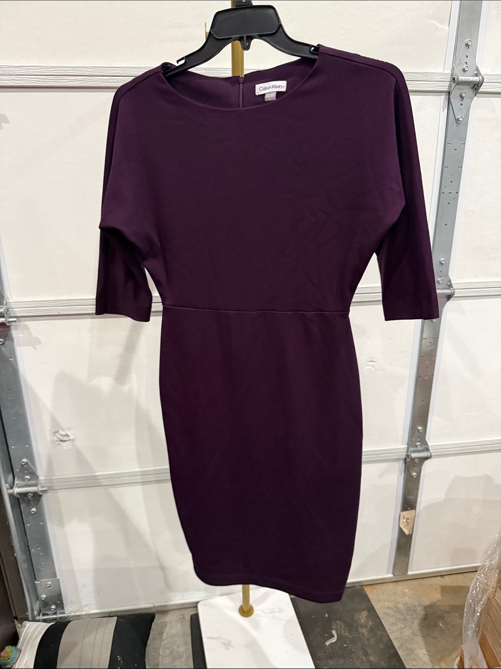 Calvin Klein Deep Plum Midi Sheath Dress